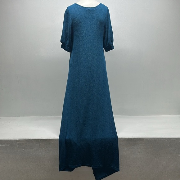 Free People Beach Montauk Sweater Dress Short Sleeve V-Neck Knit Blue Size Small - Picture 7 of 11